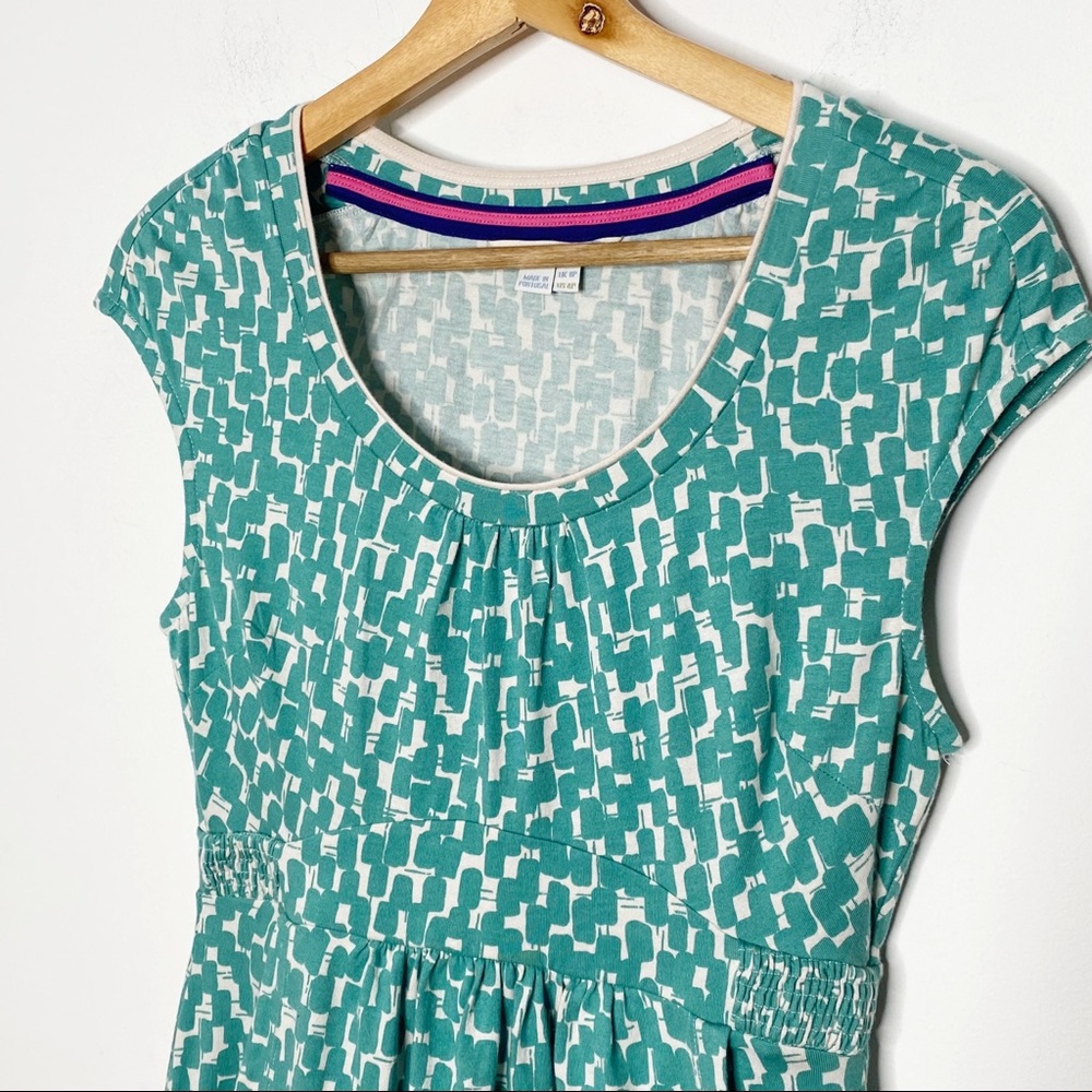 Boden Green Printed Cap Sleeve Jersey Knit Dress - Picture 4 of 9